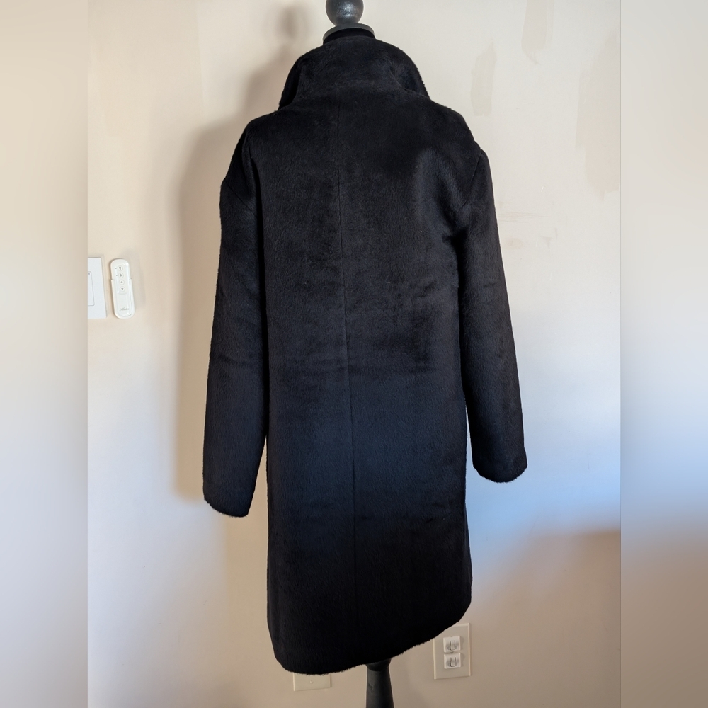 Quince 100% Baby Alpaca Stand Collar Coat Black Size Small Quiet Luxury - Picture 2 of 9